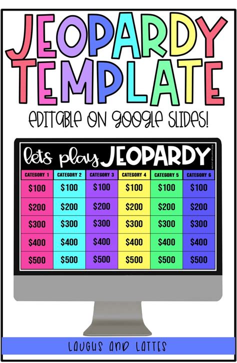 Editable TRIVIA Jeopardy Style Game Template Commercial Personal