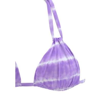 Preisvergleich für S OLIVER Triangel Bikini Top Damen lila weiß Gr 32 Cup A B aus Elasthan