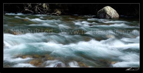 Buller River Passing Through Rapids And Rocks Near Lake Rotoiti And Its