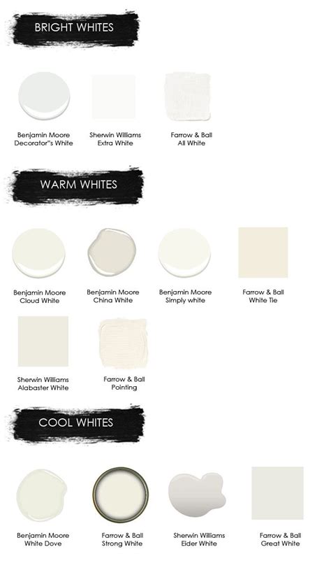 Shades Of White Color Chart