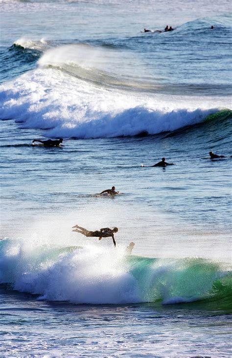 Surfing At Southern End Of Bondi Beach by Oliver Strewe