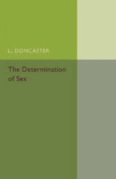 The Determination Of Sex Nhbs Academic And Professional Books