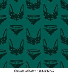 Sexy Lingerie Seamless Pattern Design Textiles Stock Illustration