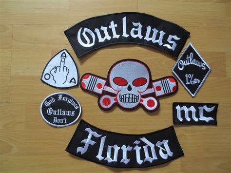 Embroidery Outlaws Florida Patches For Jacket Back Full Size And Full