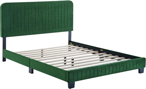 Modway Celine Channel Cama Con Plataforma De Terciopelo Copetudo