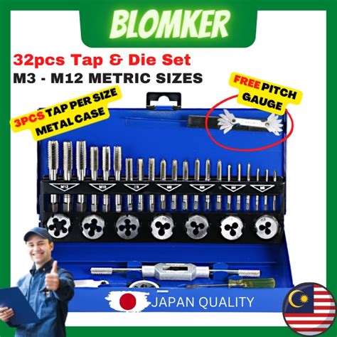 32pcs Hss Hand Tap And Die Set Metric M3 M12 Tap And Die Set Thread Trip Skru Repair Workshop