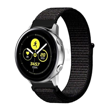 Pulseira De Nylon Preto Para Rel Gio Samsung Galaxy Watch Active