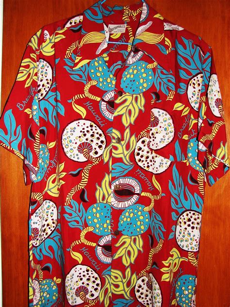 Watamulls Dead Stock 40s Atomic Bread Fruit Rayon Vintage Aloha