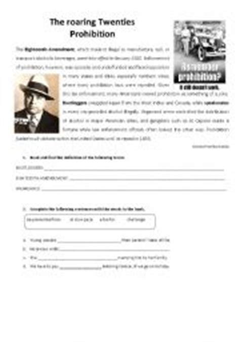 Roaring Twenties Reading Worksheet By Students Of History Tpt Roaring