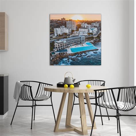 Fine Art Canvas Print of Bondi Icebergs Rockpool at Sunset – Kess Gallery