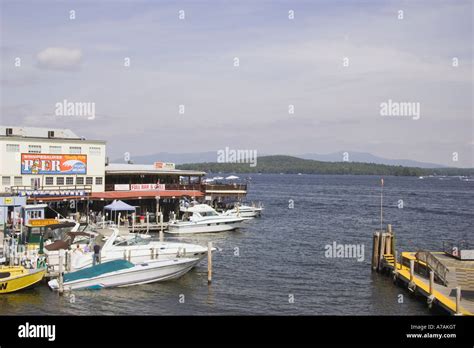 Lake Winnipesaukee Docks New Hampshire Stock Photo Alamy