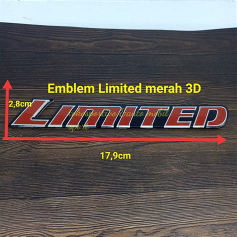 Jual Emblem Logo Stiker Lambang Tulisan Huruf Limited 3d Merah Semua