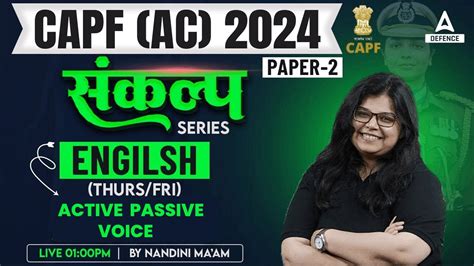 Capf Ac Active Passive Voice Capf Ac English Classes By