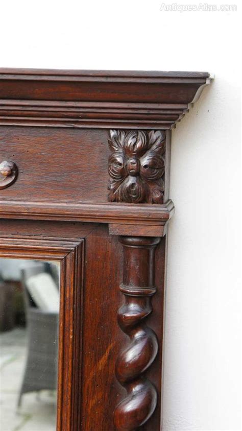 Antiques Atlas Victorian Carved Oak Overmantle Mirror X