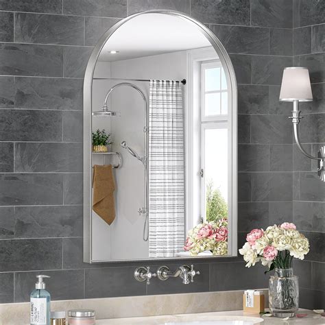 Amazon.com: Mestikits 22" x 30" Silver Arched Mirror for Bathroom, Arch