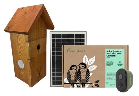 Green Feathers Solar Powered WiFi Bird Box Camera | Wild View Cameras