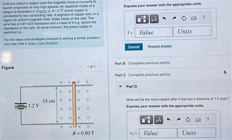 Solved A Device Called A Railgun Uses The Magnetic Force On Chegg