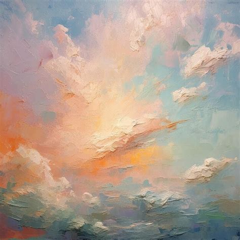 Premium Photo | Background image oil painting of clouds in the sky ...