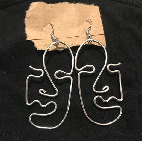 Wire Face Earrings - Etsy