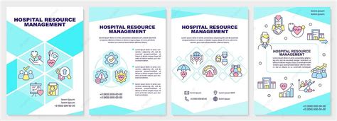 Hospital Resource Management Turquoise Brochure Template Catalog Template Hospital Vector