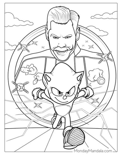 Sonic Movie Poster Coloring Page Coloring Sheets Coloring Pages