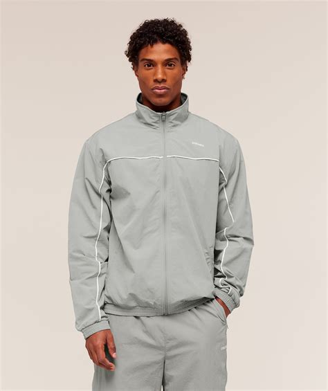 gymshark retro shell track jacket smokey grey gymshark