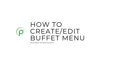 How To Create Edit Buffet Menu Palatable For Restaurants Youtube