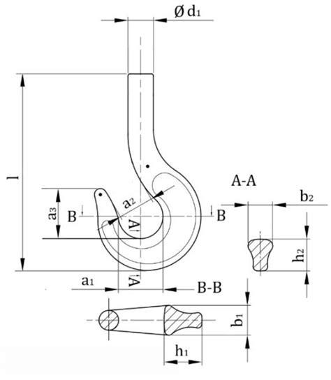 Geometry Of Selected Forged Crane Hook Download Scientific Diagram