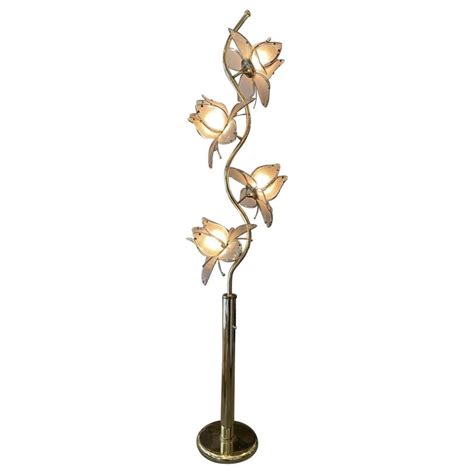 Glass Lotus Flower Floor Lamp 2 For Sale On 1stdibs