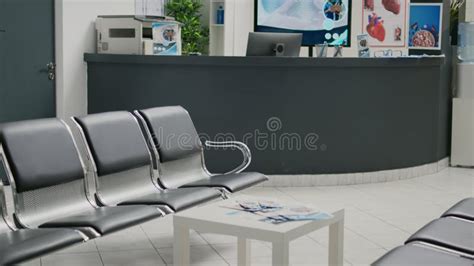 Hospital Reception Space with Waiting Area in Lobby Stock Footage ...