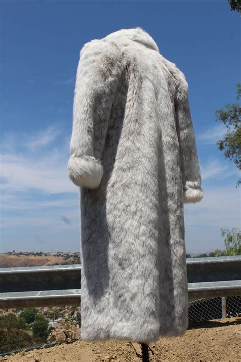 RARE London Fog 60s White Faux Fur Long Womens 6 Made Gem