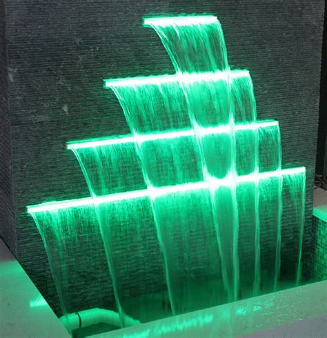 Acrylic Pool Waterfall Fountain Cadcade Spillway With Led Light