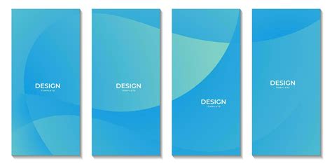 Set Of Brochures Template With Abstract Green Blue Wave Gradient Background 24089420 Vector Art