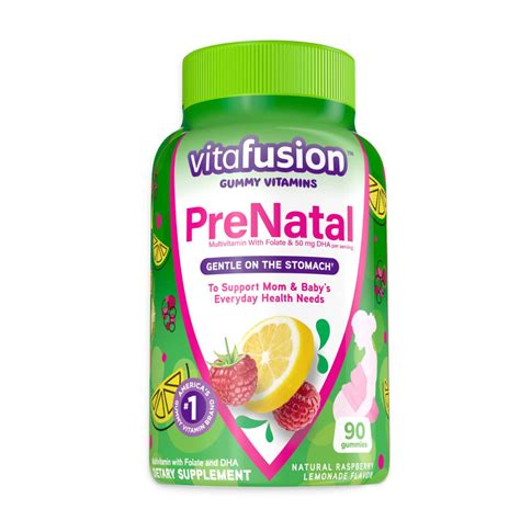 VitaFusion PreNatal DHA Folic Acid Multivitamin Gummies 90 Count