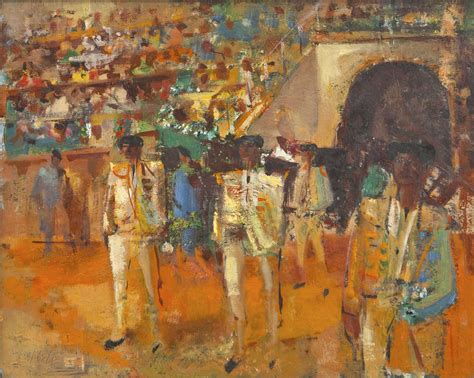 LOT 47 George Campbell RHA RUA 1917 1979 The Toreros Oil On Board