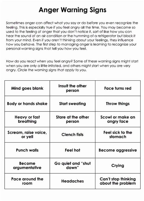 50 Anger Management Worksheet For Teens Chessmuseum Template Library