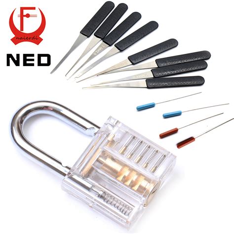 Ned Mini Transparent Visible Pick Cutaway Practice Padlock Lock With