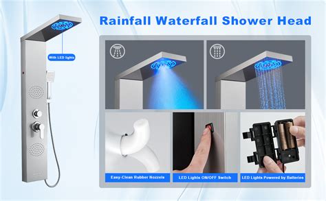 Popfly In Led Shower Panel Tower System With Mistrain System