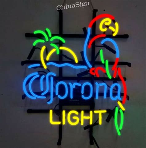 New Corona Extra Parrot Palm Tree Real Glass Neon Sign Beer Bar Light