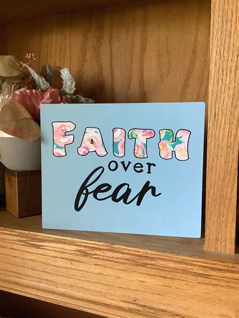 Faith Over Fear Bible Verse Wall Decor Religious Wall Etsy