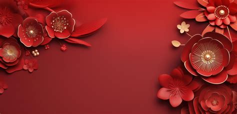 AI generated chinese new year background with flowers 37170176 Stock