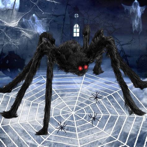 Amazon de Halloween Deko Spinne Set inkl Große Spinne 200cm Spinnen