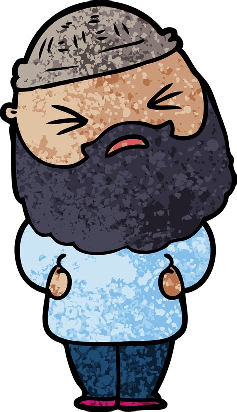 cartoon man with beard 12374058 Vector Art at Vecteezy