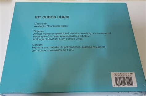 Coleção Avaliação Neuropsicológica Cognitiva 4 Volumes Cubos Corsi Casa Do Psicopedagogo