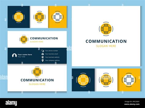 Communication Logo Design With Editable Slogan Branding Book And