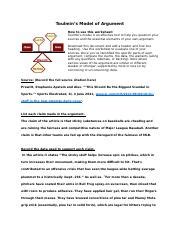 Toulmin Model Worksheet 1 .docx - Toulmin's Model of Argument How to ...