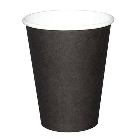 Fiesta Recyclable Coffee Cups Single Wall Black 340ml 12oz Pack Of