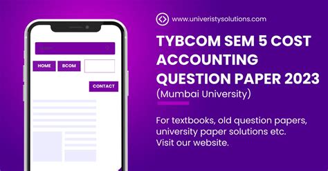 Tybcom Sem 5 Cost Accounting Question Paper 2023 November Mumbai