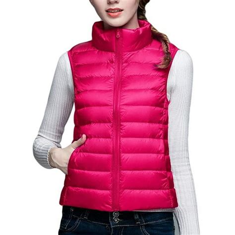 Sexy Dance Winter Plus Size Women Padded Vest Sleeveless Full Zip Up