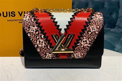 Louis Vuitton M Lv Twist Mm Bags Black Coquelicot Red Epi